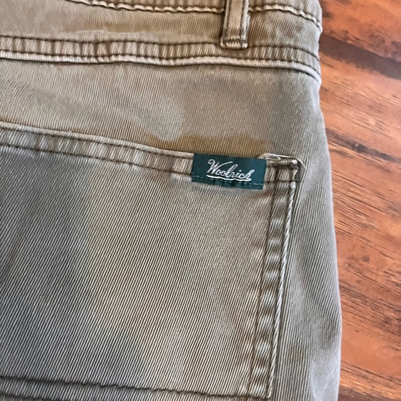Woolrich pants jeans men’s 34x30 5 pocket green tan stretch straight fit comfort - Picture 8 of 9